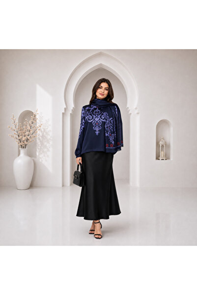 Muslima Wear Majesty Lacivert Bluz