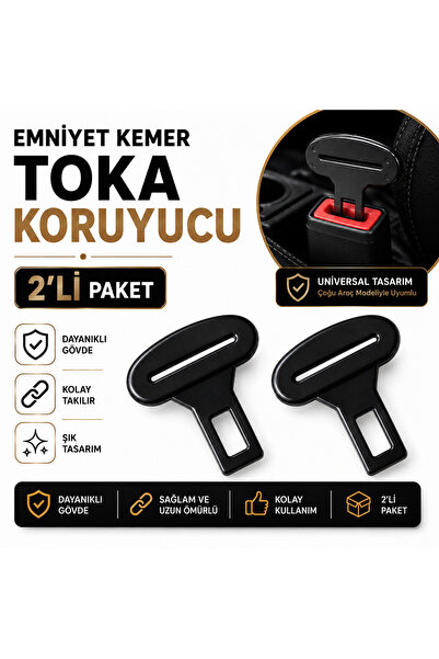 MemoDigital Tüm Araçlara Uyumlu Kemer Toka Koruyucu Klips 2’li Set