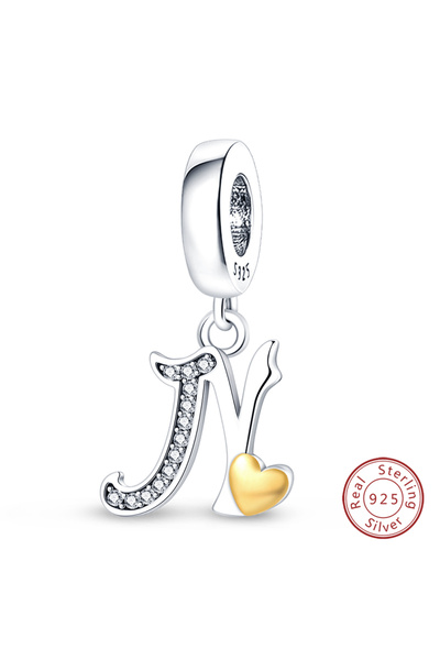 Choice16 PAC368-N Original 925 Sterling Silver Charm Beads Classic Gold Heart...