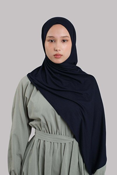 HÜRREMBONE SARAYDAN GELEN GÜZELLİK Navy Blue Plain Classic Shawl Viscose Fabr...