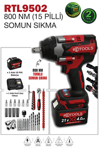 RETOOLS 800 NM (15 Pilli) Somun Sıkma