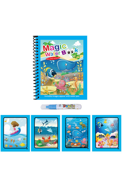 Choice1 1 Reusable Water Drawing Book with Refillable Water Pen Magic Water G...