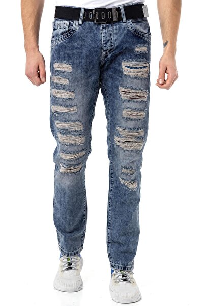 Cipo&Baxx Cd131 Colorful Patched Low Waist Men's Jeans