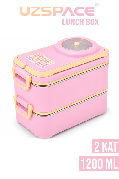 Generic Brand 1200 ml Two Layers Four Compartments Stainless Steel Lunch Box ...