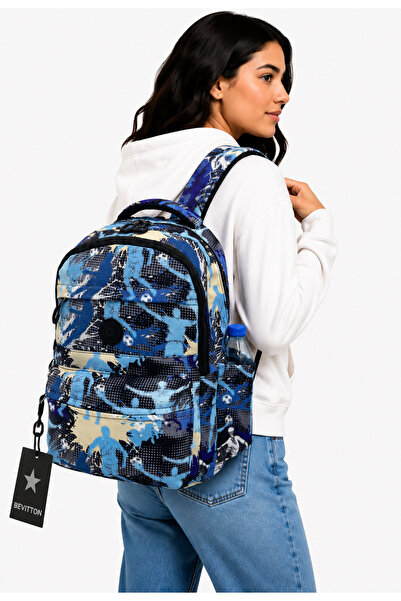 Bevitton Water Repellent Fabric School Bag Unisex School Backpack 20289 Blue