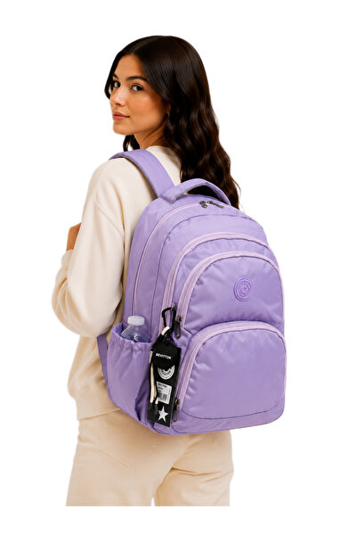 Bevitton 34600 Waterproof Fabric School Bag Unisex School Backpack Lilac