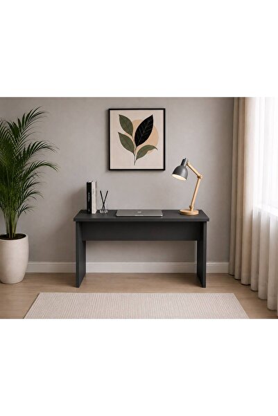 Demezler Home Modern Bilgisayar ve Ders Çalışma Masası MDF Antrasit Çalışma M...