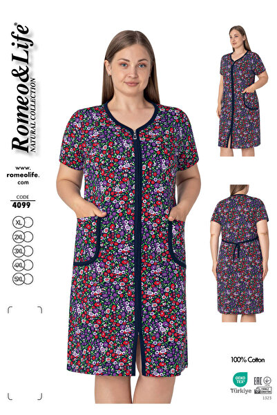 ROMEO LİFE Women's Plus Size 100% Cotton Combed Fabric Zippered Summer Dress ...