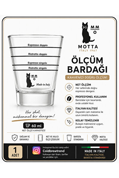 COLD BREW TREND by uğur cadırcı Motta Espresso Ölçüm Shot Bardağı - Kahve Ölç...