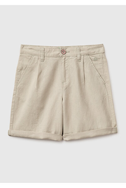United Colors of Benetton Boy's beige logo embroidered buttoned pocket detail...