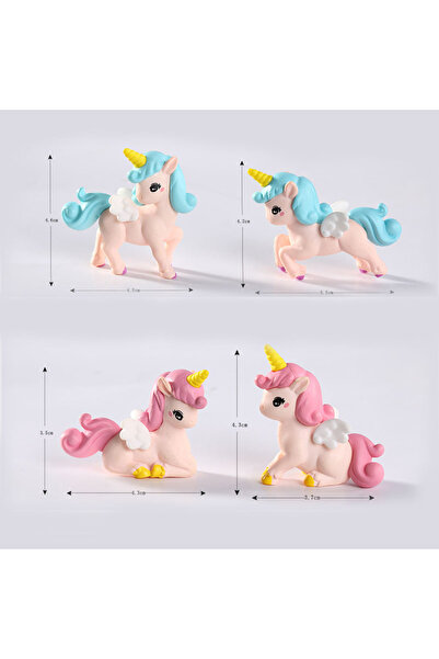 Choice 4PC 4pc Cute Unicorn Animal Creative Cartoon Figure Ornament Miniature...