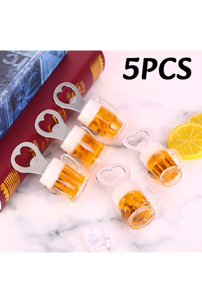 Choice 5pc 1-5PC Creative Beer Glass Shaped Soda Bottle Opener Magnetic Hangi...