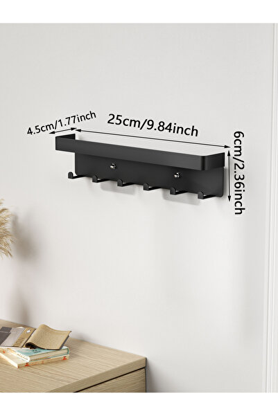 Choice L Black 025 hook Household Key Hook Storage Rack Without Punching, Liv...