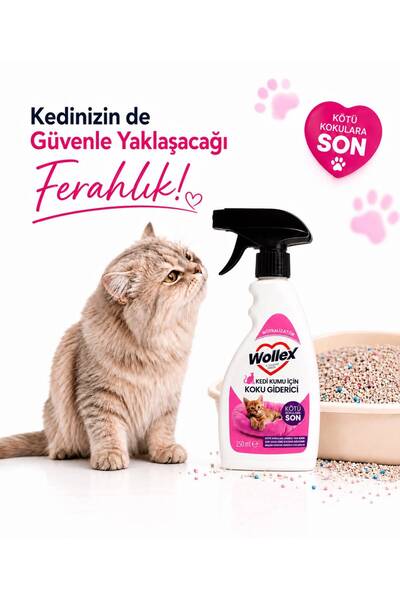 WOLLEX Kedi Kumu Ve Tuvaleti Koku Giderici, Doğal idrar Ve Çişi Spreyi, Kokus...
