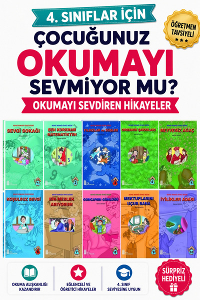 Ata Yayıncılık 4.Sınıf Okumayı Sevdiren 10 lu Hikaye Seti (80 Sayfa)