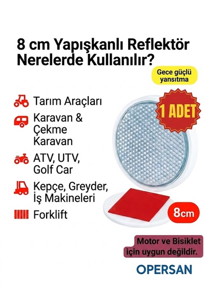 opersan 80 MM BEYAZ RENK KENDİNDEN YAPIŞKAN KEDİ GÖZÜ