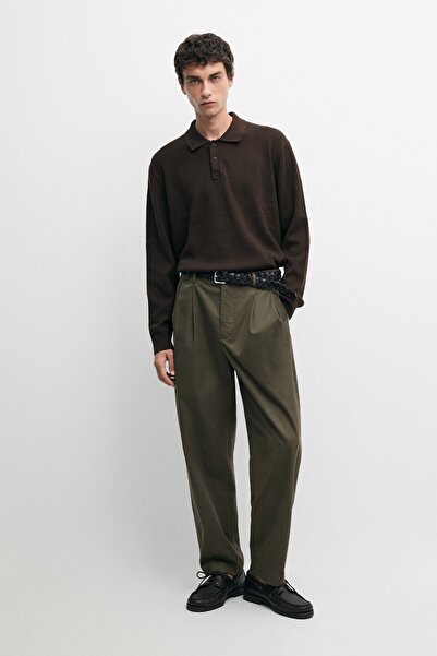 Massimo Dutti Düğme detaylı polo yaka triko kazak