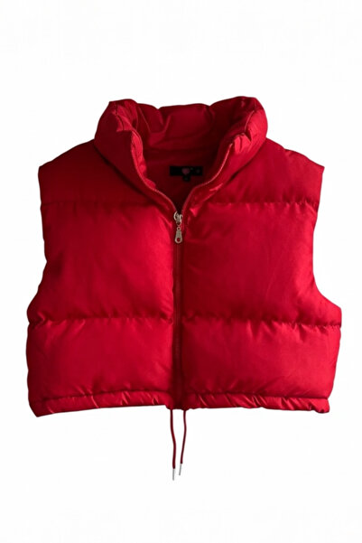 FEG STORE Women's Crop Puffer Vest with Stand Collar, Zipper Closure, and Adj...