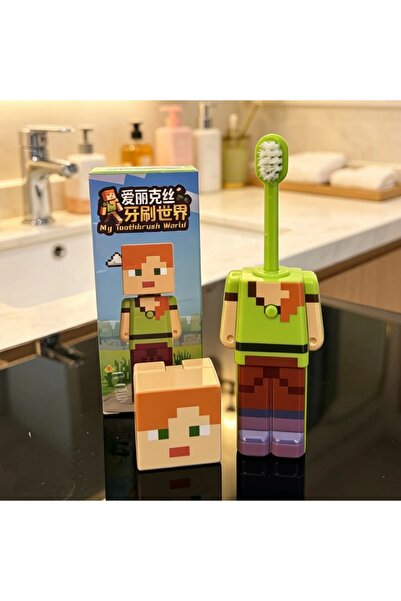 Choice1 Bandai B 1-4pcs Anime my world Scalable Toothbrush Cute MC Figures Tr...
