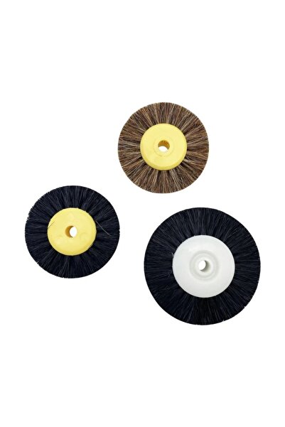 Choice3 3 Pcs 52mm / 66mm Polishing Brush Black Brown Bristles with Yellow Pl...
