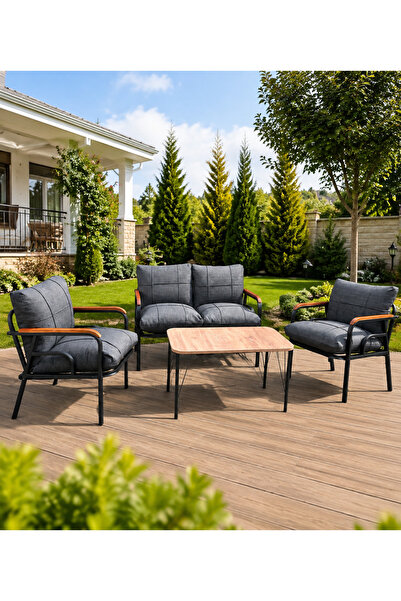 BM DESİNG BAHÇE BALKON BİSTRO SET 2+1+1 SEHPALI