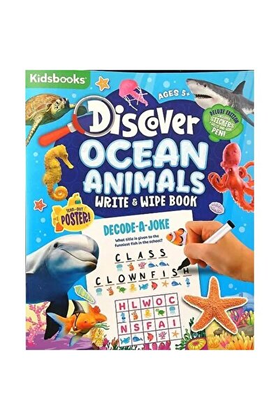 Kidsbooks Descoperă Animalele Marine: Carte de scris și șters