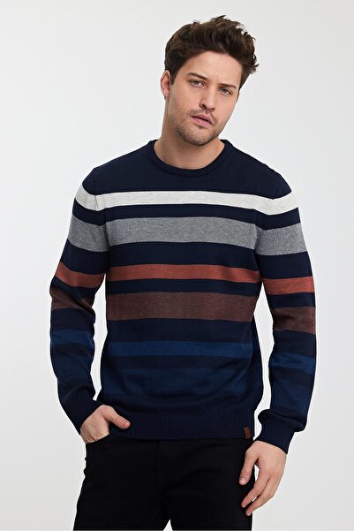 ALEXANDERGARDI CYCLING NECK STRIPED MEN'S SWEATER(E23-6712)