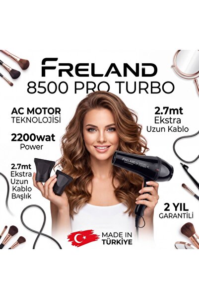 FRELAND 8500PRO PROFESYONEL SAÇ KURUTMA & FÖN MAKİNASI AC MOTOR 2200 WAT