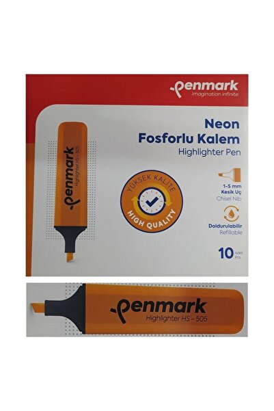 penmark قلم تحديد لون نيون برتقالي (10 قطع)