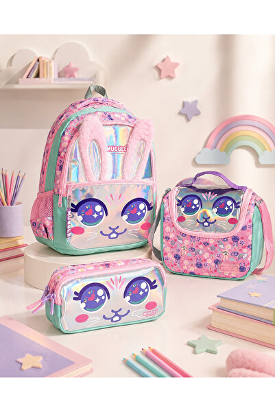 MUGGLE Pink School Bag Set of 3
