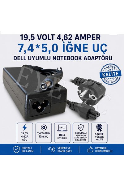 NcpLine Dell Inspiron N5110 19.5v 4.62a laptop Leptop Şarj Aleti Cihazı N5010...