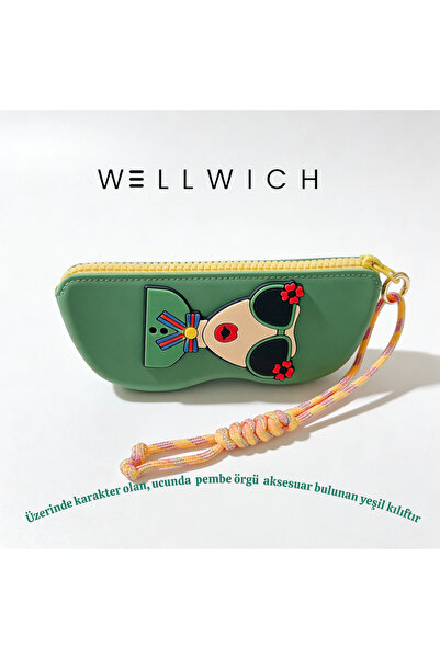 wellwich Silikon Kalemlik ve Gözlük Kılıfı Çok Amaçlı Fermuarlı Organizer Yeş...