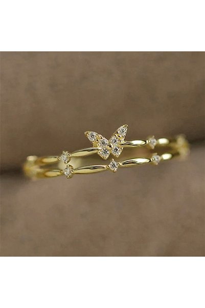 choice2 7 T0220 Huitan Butterfly Rings Newly Designed Exquisite Finger Access...
