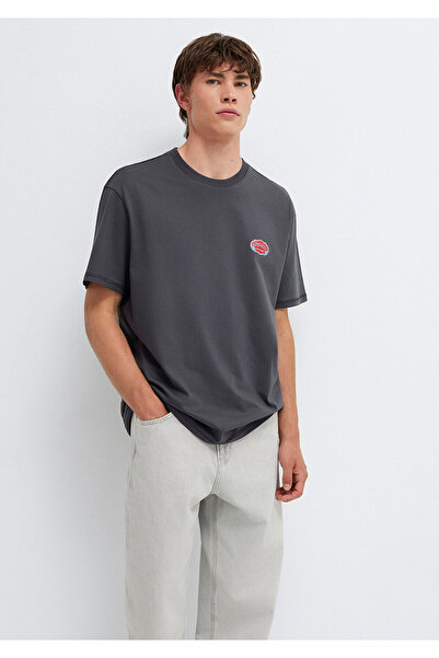 Mavi Jeans Printed Anthracite T-Shirt Loose Fit / Relaxed Comfortable Cut 061...