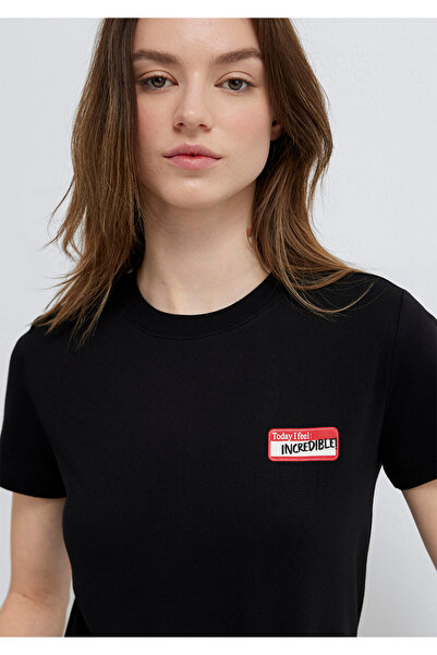 Mavi Slogan Printed Black T-Shirt Semi Slim Fit 1614250-900