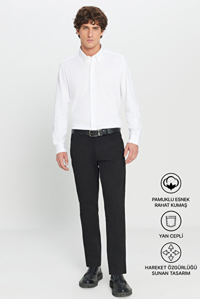AC&Co / Altınyıldız Classics Men's Black Canvas Non-Marking Slim Fit Slim Fit...