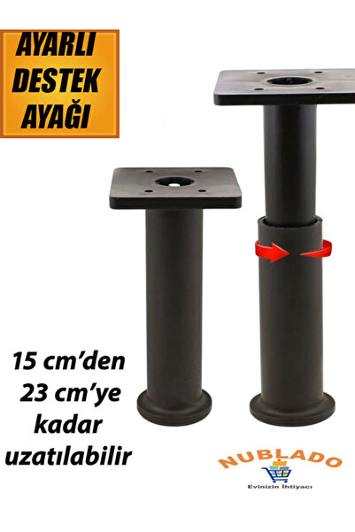NUBLADO Module Adjustable Support Leg 15 X 23 cm Black Leg Furniture Sofa Bas...