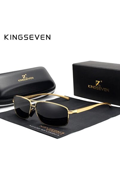 Choice3 gold gray KINGSEVEN Fashion Designer Aluminum Polarized Sunglasses Su...