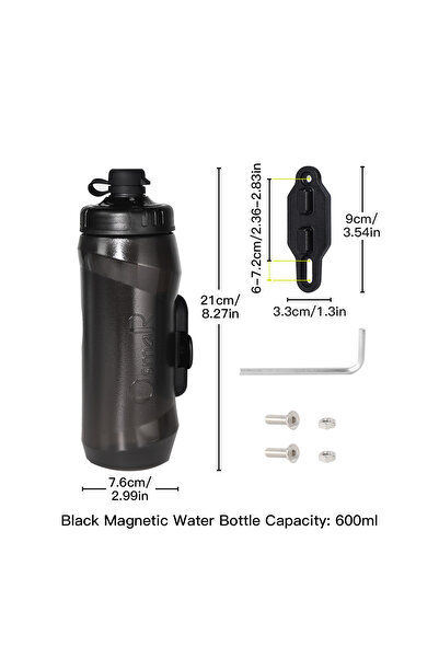 Choice1 Black 600ml OsmaR Magnets Bottle Bicycle Cageless Bottle Engineered 4...
