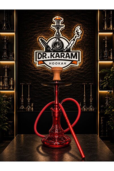 DR KARAM HOOKAH Alüminyum Kırmızı Nargile Takımı