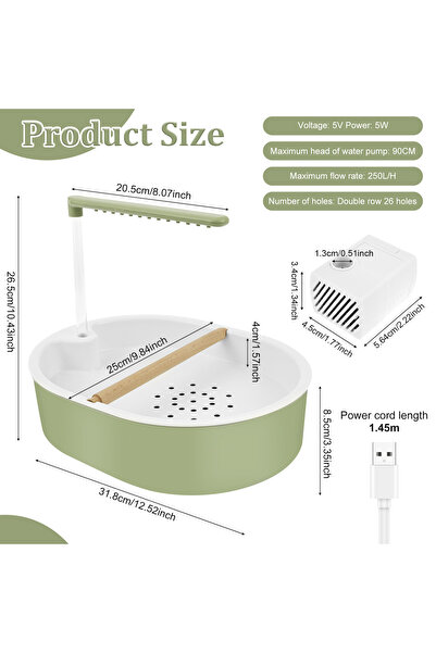 Choice green Parrot Automatic Shower Pet Bird Bath Cage Basin USB Electric Ci...