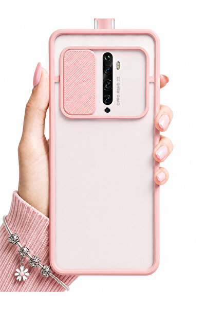 noktaks Oppo Reno 2z Kılıf Kamera Sürgü Mat Arka Yüzey Renkli Çerçeve Lensi K...