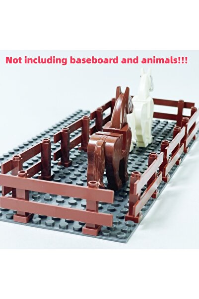 Choice 8PCS Fences 8pcs Ranch Fence Pieces 8pcs Building Blocks Set Brown Woo...