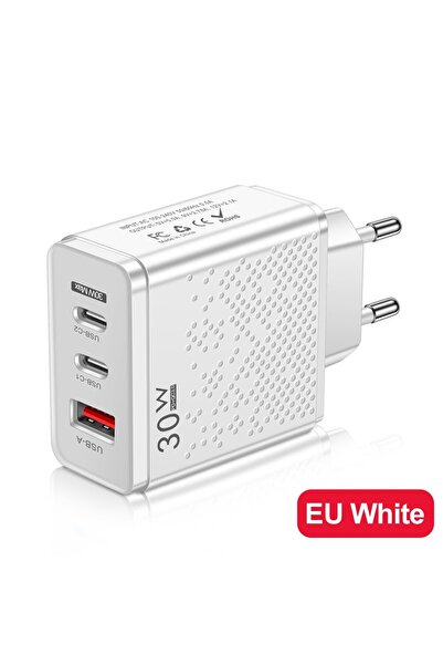 Choice EU White OLAF USB 30W QC 3.0 Fast Charger Dual Type C Port Portable Ad...