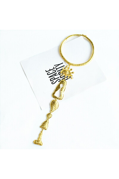 Choice gold Surrealist Metal Alloy Eyes Nose Geometric Long Pendant Necklace ...