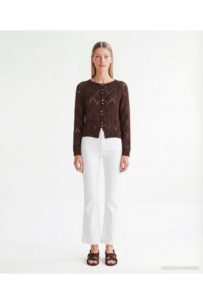 Yargıcı Regular Collarless Short Sleeve Cardigan
