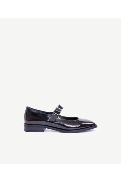 Yargıcı Scarfed Leather Flat Shoes
