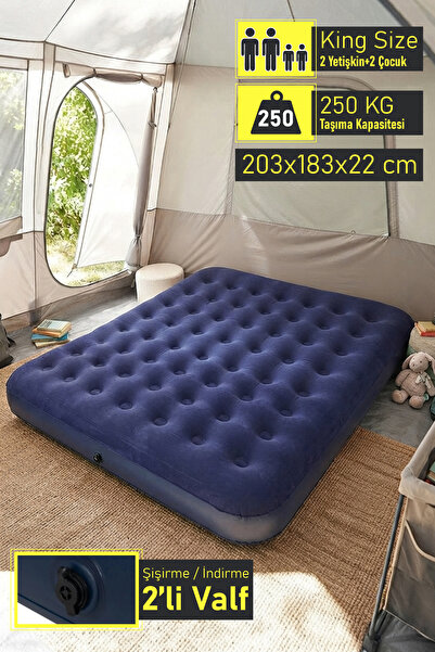 Blooma 3 Kişilik King Size Şişme Yatak 203x183x22 Cm