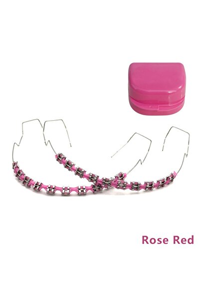 Choice1 Rose Red Fashion Braces Colorful Temporary Tooth Decoration with Meta...
