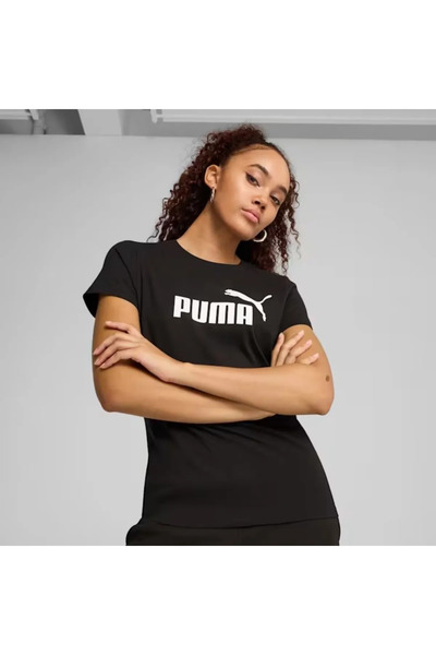 Puma Ess No. 1 Logo Tee Siyah Kadın T-Shirt 682370-01